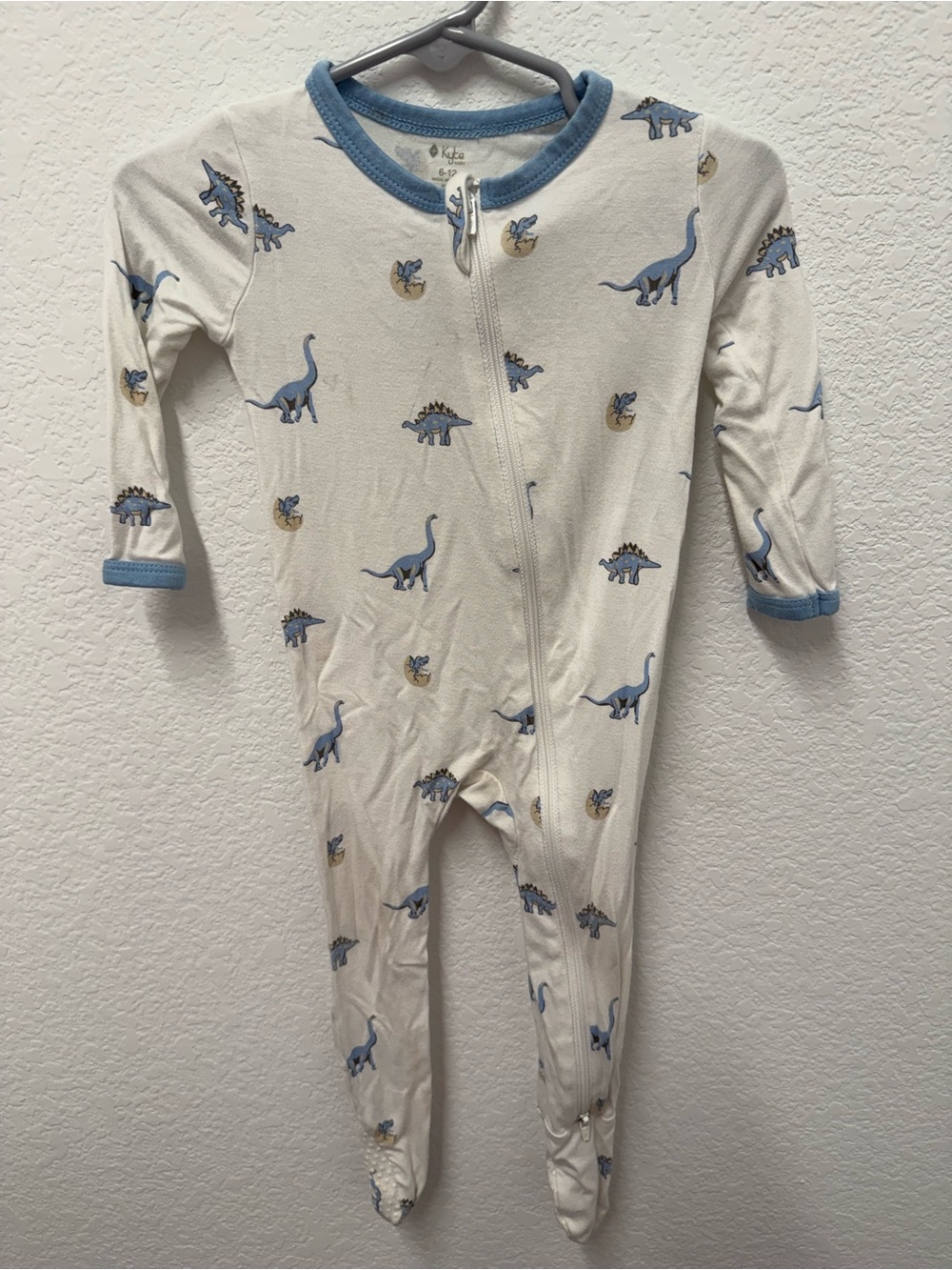 Kyte One-Piece Sleepsuit with Blue Dinosaur Print
